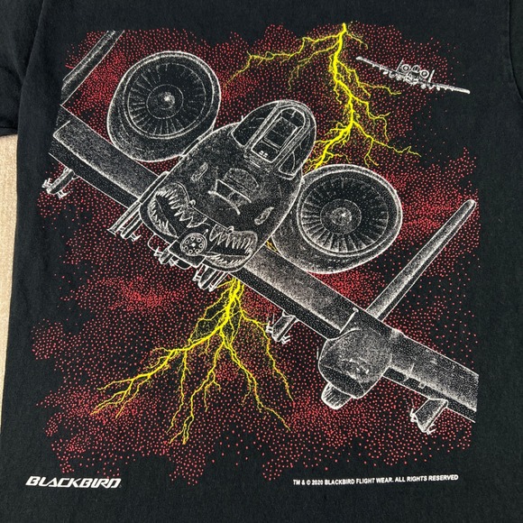 Blackbird Flight Wear A-10 Thunderbolt Warthog Graphic T-Shirt Mens Small Black - Picture 2 of 7
